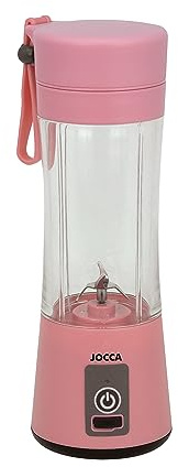 JOCCA - Batidora Portátil de Vaso/Recargable USB/Potencia 40W/ 380ml/ Acero inoxidable (Rosa)