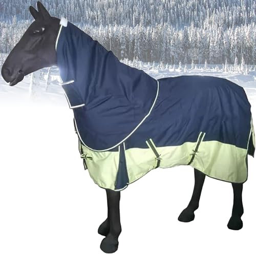 KLUFO Fly Sheet Winter Weide Pferdedecke mit Abnehmbarer Nackenabdeckung wasserdichte Pferdedecke 155cm (61'') Pferdestalldecke