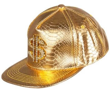 Wilbers & Wilbers Rapper Kostüme | Make Mo Money Golden Cap | Karnevalskostüm | Verkleidung