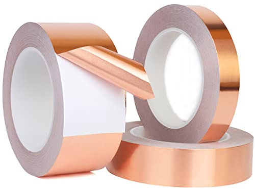Qrity Rame Foil Tape, Confezione da 1 Nastro Adesivo Conduttivo,3mm x 20m Nastro in Lamina di Rame, per i Circuiti e Riparazioni Elettriche