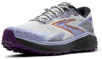 Brooks Women’s Divide 5 Trail Running Shoe, Mercury/Ebony/Sweet Lavender, 38.5 EU