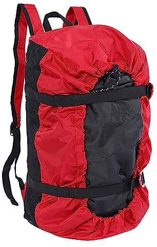 BOROCO Klettertasche, wasserdichte 3 Farben Kletterseil Faltbarer Set Verstellbare Schultergurt Wurfseiltasche für Outdoor Camping Wandern(Rot)