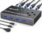 MLEEDA USB 3.0 Switch for 4 Computers - 4 Port Selector to Share 4 USB Devices, Keyboard Mouse Switcher With Wired Remote and 4 USB Cables