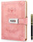 Tagebuch für Erwachsene mit Code, Tagebuch mit Schloss, Leder Notizbuch, Journal mit Stift, Diary GrößE A5 (14,8 × 21 cm) Rosa