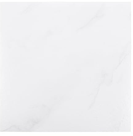 SENENQU 40PCS Self Adhesive Floor Tiles, 30cm x 30cm Peel and Stick Vinyl Flooring, Waterproof Marble PVC Flooring Tiles for Bathroom Kitchen Living Room – White