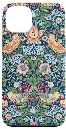 Strawberry Thief William Morris Art Nouveau Pattern Blue Case for iPhone 13