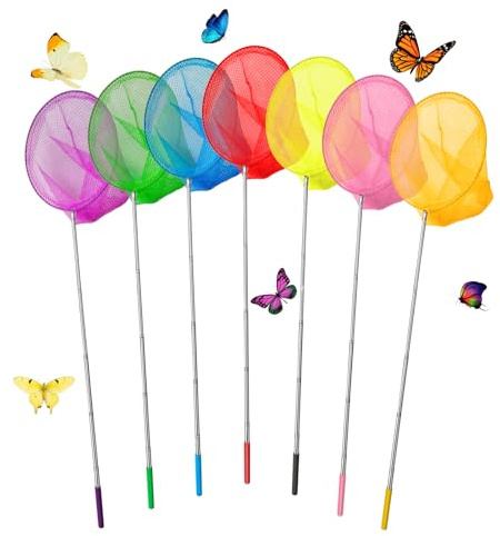 TayBong 7 Redes Telescópicas de Mariposa Extensibles de 37 a 85 cm, Retino da Pesca para Niños Que Atrapan Insectos, Actividades al Aire Libre en el Jardín