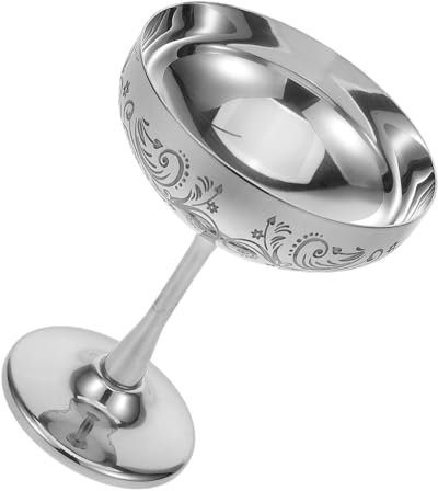 TOPBATHY Kelch Fuß Dessert Schüssel Stilvolle Edelstahl Tassen für Süßigkeiten Obst Servieren