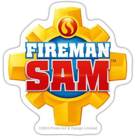 Spreadshirt Feuerwehrmann Sam™ Feuerwehr-Logo Sticker Aufkleber, 10 x 10 cm, Mattweiß