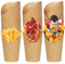 50PCS Pochettes Cornets à Frites, 12oz Snacks Kraft Tasses Porte Frites, Etuis à Frites en Carton Jetables, Boîte Popcorn Cupcakes Caissettes pour Les Frites, Les Brochettes de Fruits, Le Pop-corn
