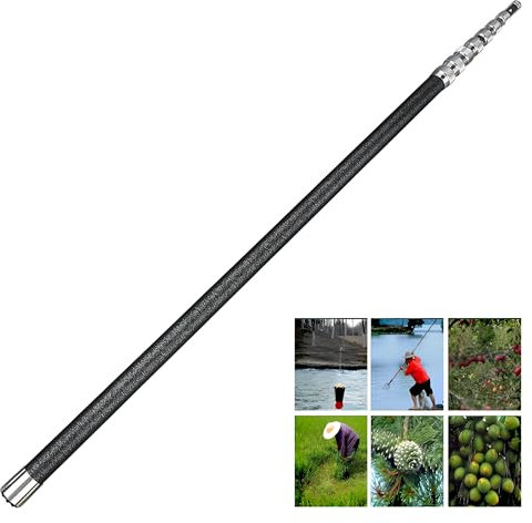Ultraleichte Teleskopstange Mehrzweck-Teleskopstangen aus Edelstahl Stabile ausziehbare Stange Obstpflücker-Verlängerungsstange(6.0M/19.7ft)
