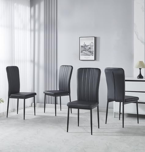 Hallowood Furniture Cullompton Esszimmerstühle 4er Set schwarz mit