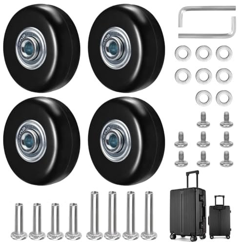 4 Pièces Roulette Valise 50x18mm Valise Roues de Rechange, Universelle Roue Valise de Rechange, Roue Valise en Caoutchouc, Roulettes Valise, Roues de Remplacement pour Valise, Trolleys, Poussette