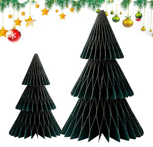 Albero Di Natale Di Carta - Albero Di Natale Di Piccola Carta, Albero Di Natale In Carta Da Tavolo | Decorazione Albero Di Carta Di Natale, Albero Di Natale Vintage Di Carta, Centro Tavolo
