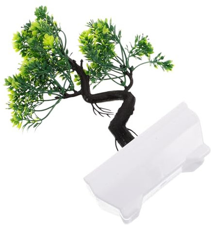 HOMOCONO Künstlicher Bonsai Baum Aus Langlebigem Pe-Kunststoff Realistische Kleine Topfpflanze Pflegeleicht Feng Shui Glückssymbol Vielseitige Deko Für Wohnzimmer Büro Bad Regal