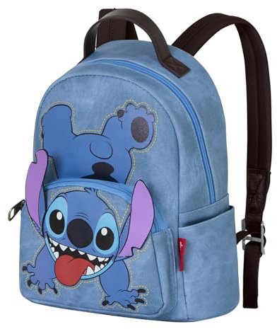 Disney Lilo y Stitch Updown-Mochila Heady 2.0, Azul, 24,5 x 29 cm, Capacidad 9 L