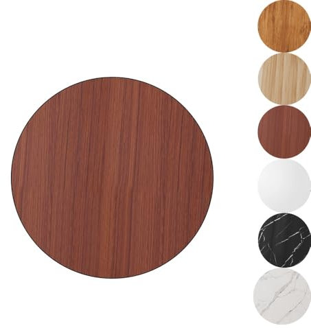 MACAGGTNTU Holz Esstische Tischplatte 40 50 60 70 80 90 100cm Glatt Runde Tischplatte, Massivholz Tischplatte Für Couchtischplatte Tischdekoration(Teak,16inch(40cm))