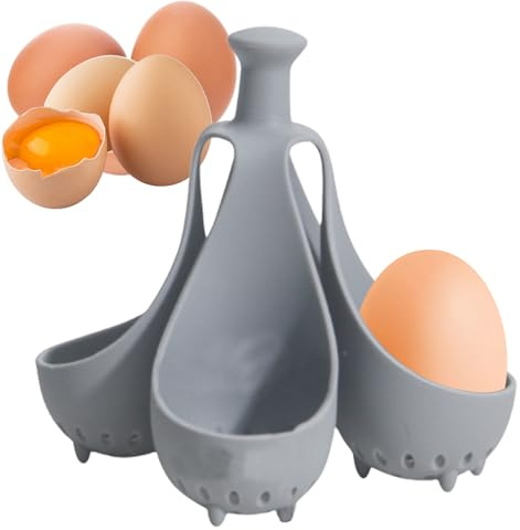 FVPKYUR Chaudière À Œufs En Silicone, Cuiseur D'Œufs En Silicone, Support De Chaudière À Œufs, Coquetiers En, Support De Rangement Pour Œufs De Cuisine, Cuit 4/6 Oeufs À La Fois