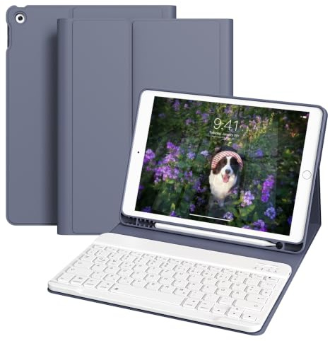 ZOPSGYU Tastatur Hülle für iPad 9./8./7. Generation 10,2 Zoll, Violett