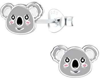 Monkimau Mädchen Ohrringe Koala | Ohrstecker aus 925 Sterling Silber | Kinderohrringe hypoallergen