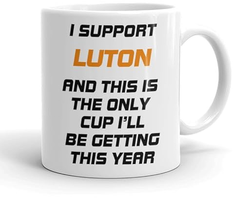 VIROSA Funny Football Mug – “Only Cup I’ll Be Getting This Year” – Gift for Luton Fans, Dad, Friend or Colleague – 11oz Ceramic Coffee Cup – Funny Xmas, Birthday, Father’s Day Present