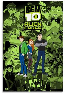 ERYAWIEH Ben 10 Alien Force (1) Poster, Wandkunst, Leinwand, ästhetisches Cover, Poster, moderne Kunst, Gemälde für Wohnzimmer, 30 x 45 cm, ungerahmt