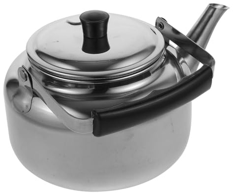 Toyvian Bollitore Acciaio Inossidabile Pratico per Riscaldare Acqua con Manico Antiscottatura Compatibile Induzione Gas Elettrico per Casa Ristorante e Outdoor