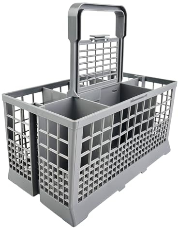 CHALVIOR Universal Besteckkorb für Spülmaschine, Maß inklusive Griff 23.7 x 13.5 x 23.5 cm, Besteckkorb für Spülmaschine, Spülkorb, Abnehmbarer Griff für Die Meisten Gängigen Spülmaschinen