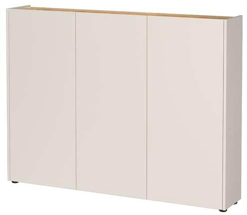 Lomadox Flurschrank Schuhschrank 138cm in Kaschmir mit Eiche ideal für schmale Flure, B/H/T ca. 138/105/25 cm