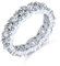 Bague de mariage éternité fleur alternée ronde et baguette en zircon cubique AAA intemporel pour femmes en argent sterling .925