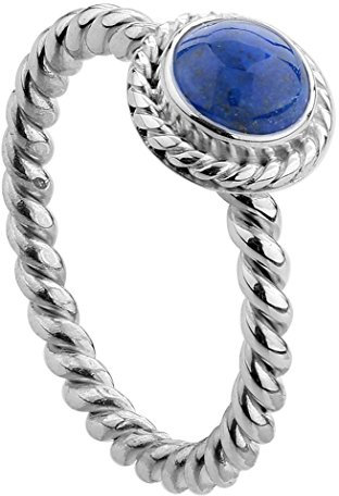 Nenalina Ring Silber 925 Damen Silberring Damenring mit 6 mm Lapis Lazuli (weiß)
