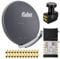 PremiumX Satelliten-Komplettanlage Fuba DAA 850 A Satellitenschüssel Alu Anthrazit 5/8 Multischalter Quattro LNB 24x F-Stecker, 1 SAT 8 Teilnehmer