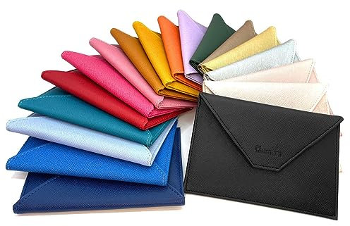 Charmoni - Porte Papiers Voiture - Forme Enveloppe - Pochette Permis De Conduire Carte Grise Assurance Carte d'identité - Cuir - 15x11cm (Fuchsia)