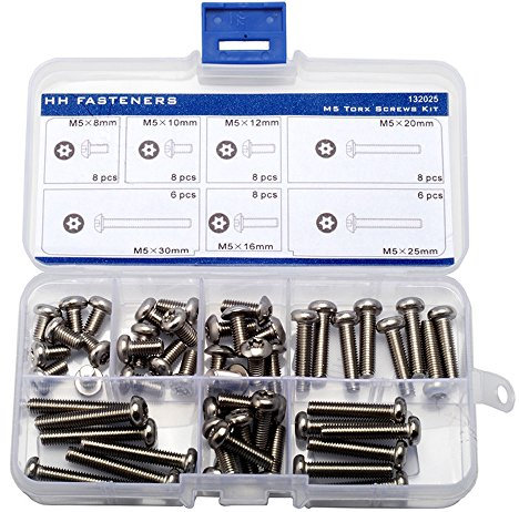 M5 Tamper Resistant Sicherheit Schrauben Sortiment-Set, Edelstahl, Pack von 52-teilig