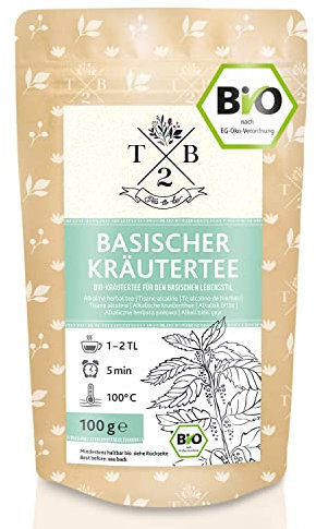Basischer Kräutertee in Bio-Qualität zur basischen Ernährung mit Brennnessel, 100g (Ca. 40 Tassen) – Tea2Be by Sarenius