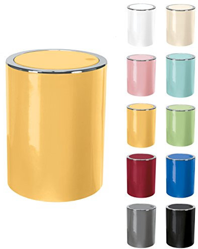 KW Clappe 5Ltr Plastic Swing Bathroom/Kitchen/Small Waste/Office Bin (Yellow)