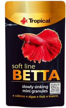 Tropical Softline Betta - Langsam sinkendes Mini Granulat für Kampffische 5g mit Zooplankton (Krebstieren) Algen Früchten Insekten reich an natürlichen Astaxanthin