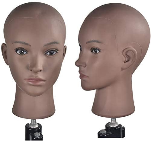 Davinona Ba Sha Afrokosmetologie Mannequin-Kopf für Perückenherstellung, Perücke, Hut, Brille, Display mit kostenloser Klemme