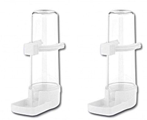 Moondown Farm 110ml Bird Finch, Canary Drinker with Clips for Horizontal Cage Wires (2 Pack)