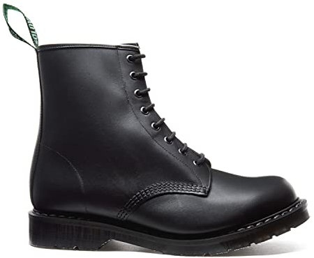 SOLOVAIR Black Greasy 8-Eyelet Derby Boot (37 EU)