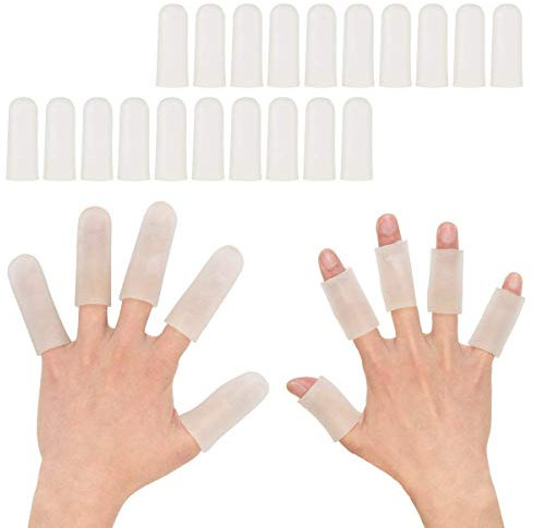 20 Fundas de Gel de Silicona Médica para Dedos, Protector de Dedos Anti-Callos y Anti-Ampollas, Ideal para Gatillo Dedo, Grietas, Artritis y Eccema de Mano, para Mujeres y Hombres