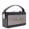 GPO Darcy tragbares Retro Analogradio im Retro-Stil mit Tragegriff, Schwarz & Silber