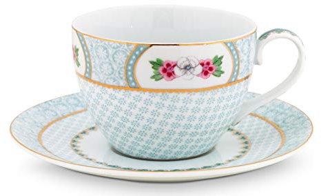 Pip Studio Blushing Birds Tasse mit Untertasse White 0,28 l