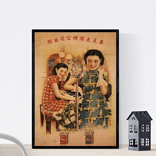 Nacnic Vintage Poster Vintage Anzeige Shanghay Chinese Schnupftabak. A4-Format