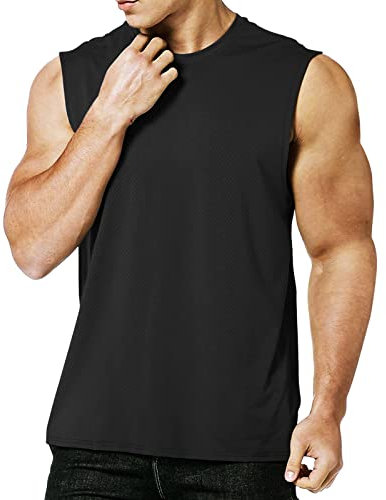 MEETYOO Debardeur Homme Débardeur,Noir,XL
