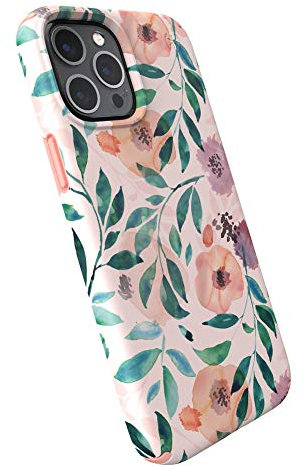 Speck Products Presidio Edition Schutzhülle für iPhone 12 Pro Max, Weiß/Rosy Pink/Aquarell Rosen