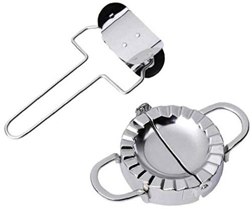 Dumplings en Acier Inoxydable Moule 2pcs / Set Ravioli en Acier Inoxydable Boulette Moule Machine, Machine De Découpe Ravioli Chinois Dumpling Machine Pâtisserie Pâte Cutter
