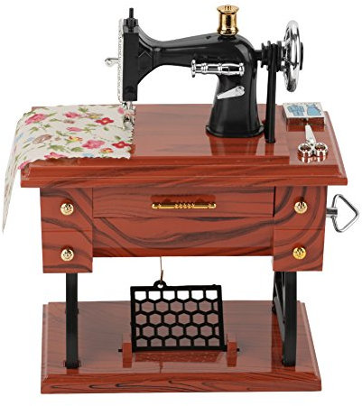 Sxhlseller Mini Music Box, Retro Aussehen Tischdekoration Mini Vintage Retro Nähen Music Box