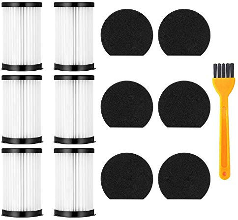 Queta 6 Filtri e 6 Spugne per Aspirapolvere Ariete Handyforce 2761 2759, Moosoo D600, con 1 Spazzolino di Pulizia