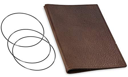 A5, revolutionäres, nachhaltiges X17-Konzept für Notizbuch, Personal Organizer und Terminplaner/Hülle für 2 Hefte! Belgisches Leder dunkel-braun, Kastanie, Made in Germany,17 Jahre Garantie*